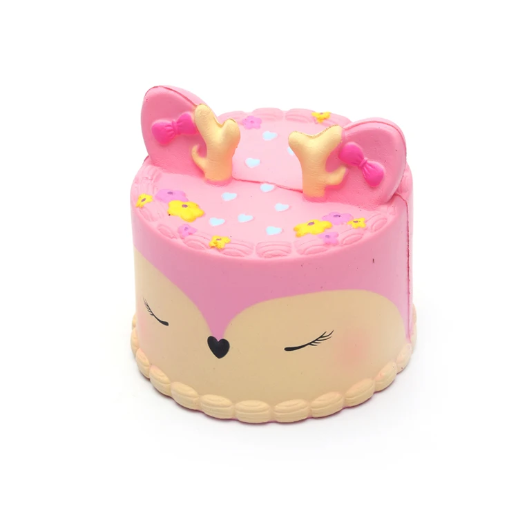 Изготовленная на заказ оптом 2019 милый розовый олень Моти полиуретановая пена мягкие игрушки торт