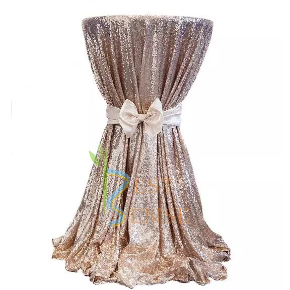 120 inch Wedding Table Cloth in Sequin for Event Decor
