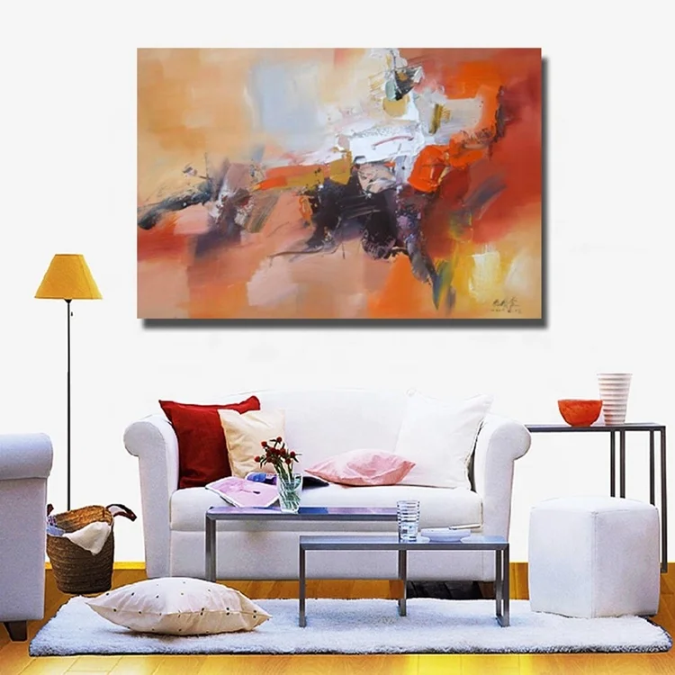 
Abstract Handmade Oil Painting Wall Abstract Art Canvas Fabric Painting Frame 