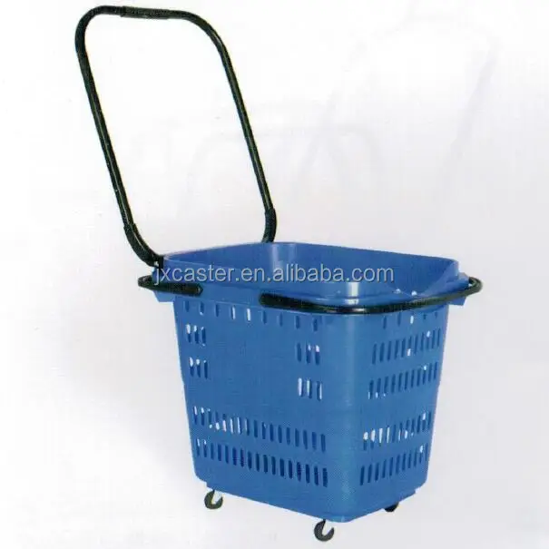 28L Custom available red wire plastic supermarket shopping basket with Single Handle