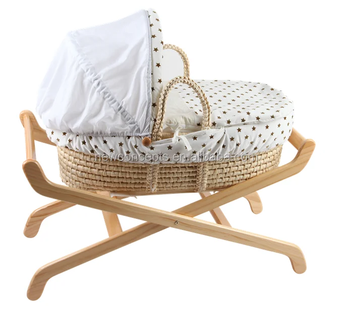 handmade corn husk moses basket for baby