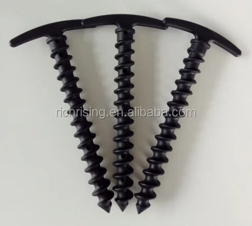 14.5cm Plastic ABS PP screw pegs tent stakes nails for outdoor camping