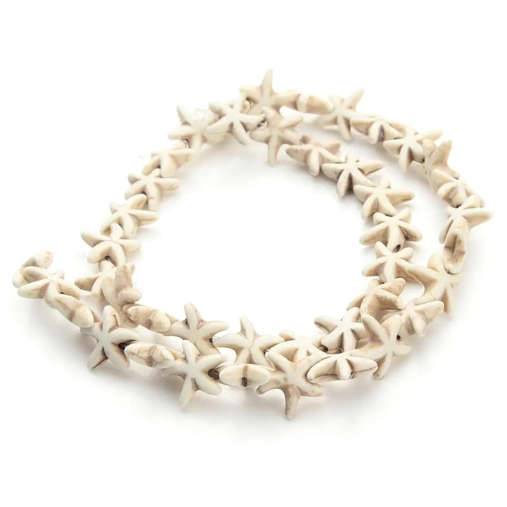 Wholesale DIY 13*13mm White turquoise Stone Seastar starfish Star Beads for girls bracelets making