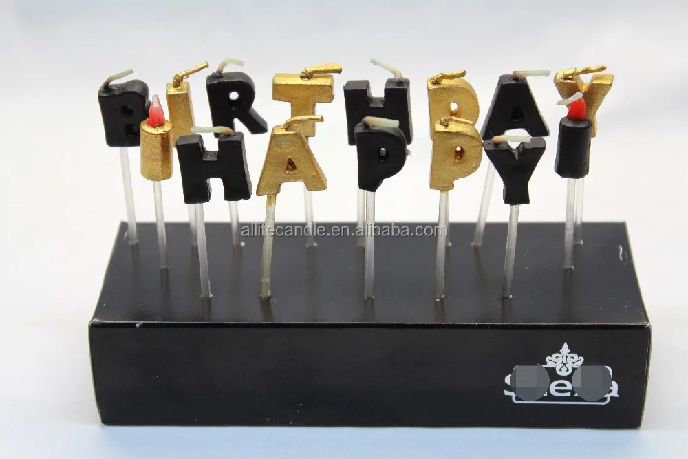 Colored Happy Birthday Letter Shape Birthday Candle in bulk