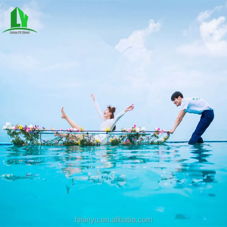 3 seat clear plastic canoe kayak double