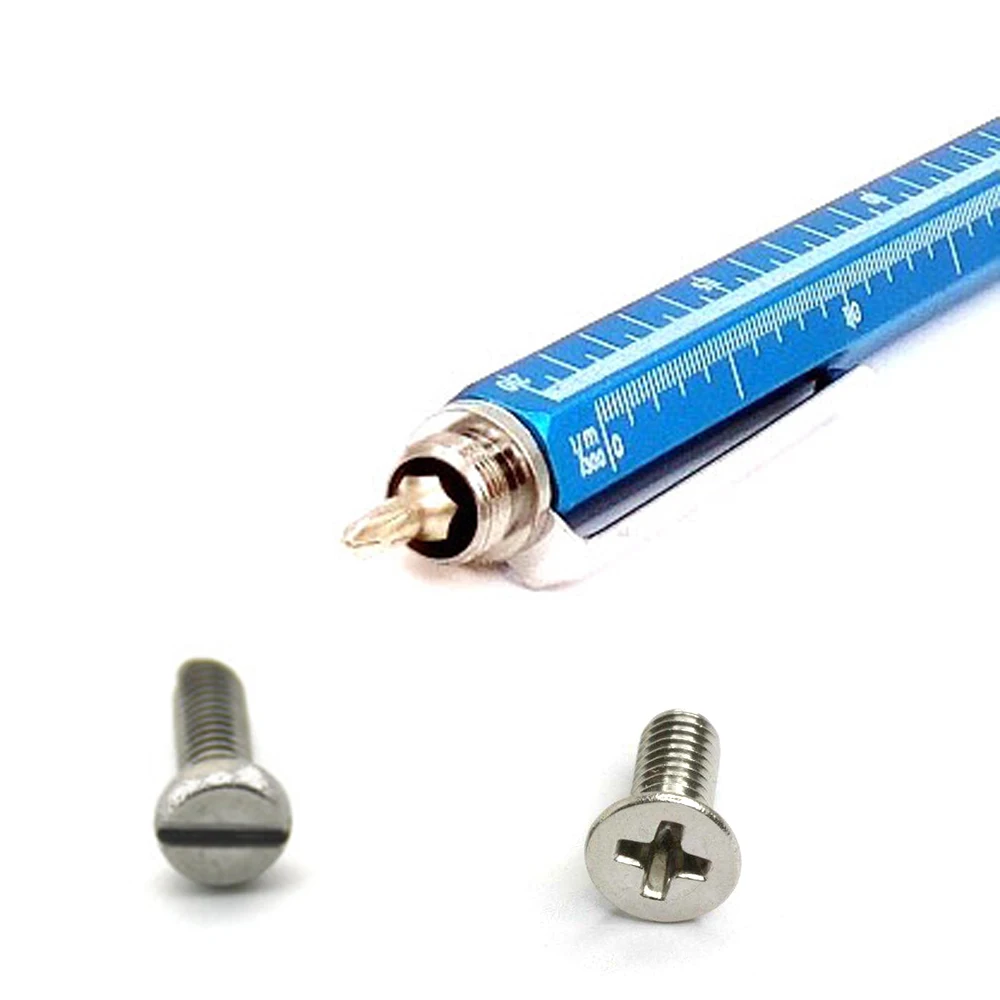 2021 Promotional Gift Metal Multi Tool Pen with Stylus Ballpen Ruler Level Screwdriver Factory Direct