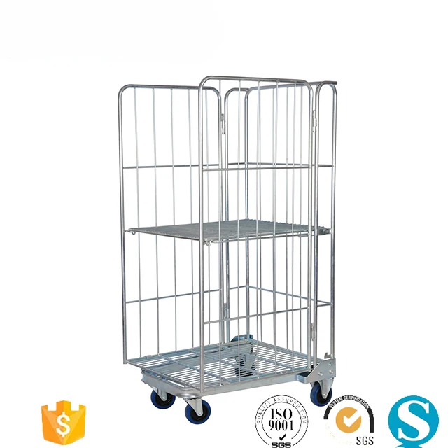 
Removable foldable warehouse metal logistics tool trolley 
