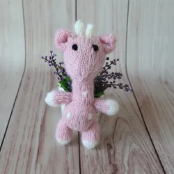 Hand-knitted Mini Rabbit Baby  Doll Crochet Rabbit Toy Vintage Newborn Photo Animal Stuffed Photo Props