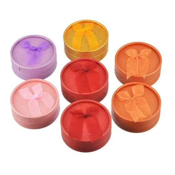 Round ribbon cheap jewellery paper ring packaging box