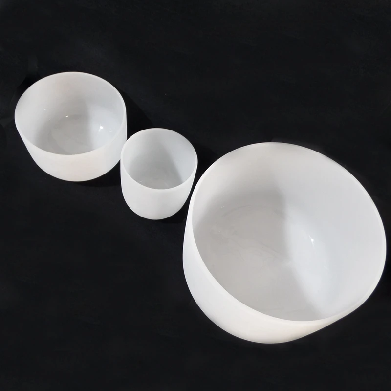 frosted crystal quartz singing bowl for Yoga and sound therapy