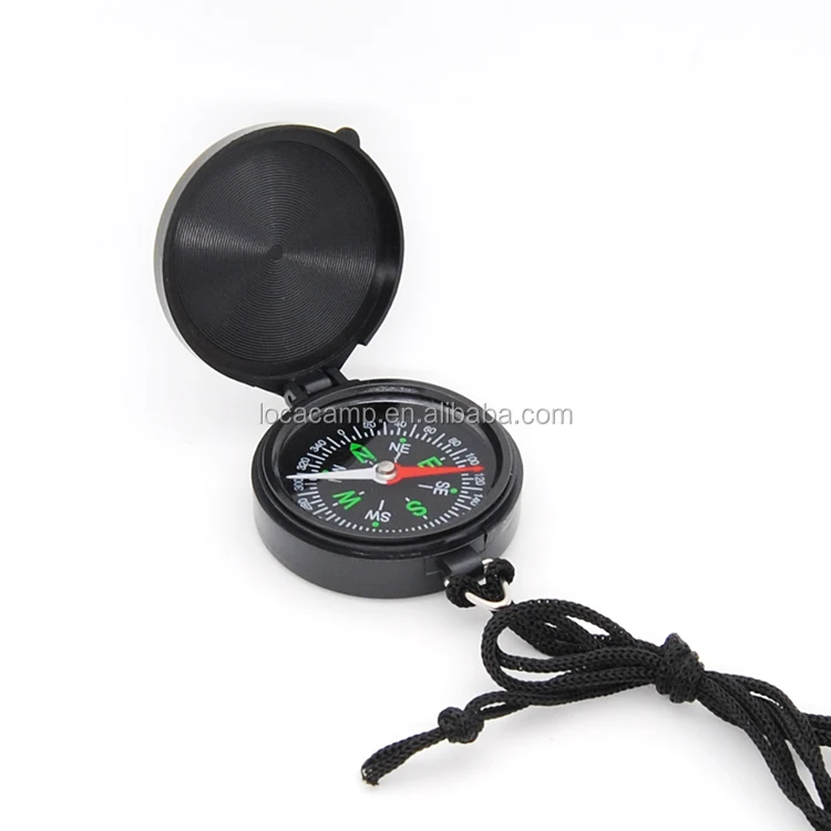 colorful plastic mini promotion gift pocket compass with string kids compass