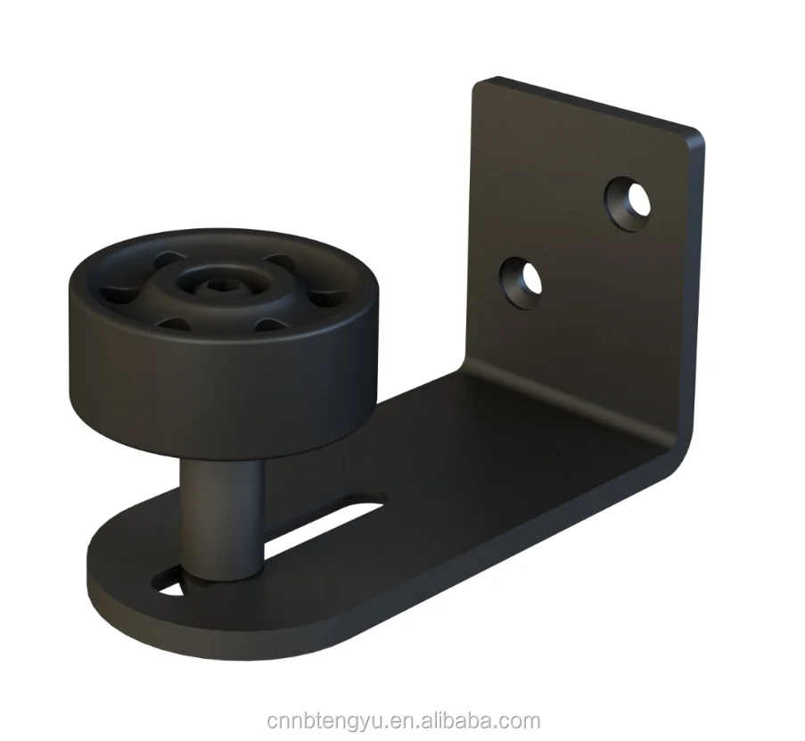 black coated roller hardware barn door floor guide Adjustable with Accessories