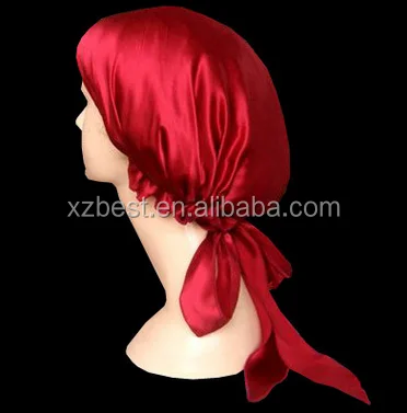 100% pure silk charmeuse sleep hats ,colourful sleep hats