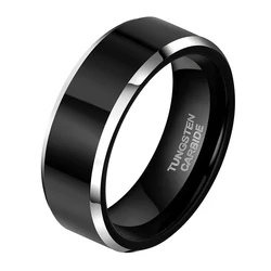 ring classical Men Custom Alliance Black Tungsten carbide jewelry Band mens rings