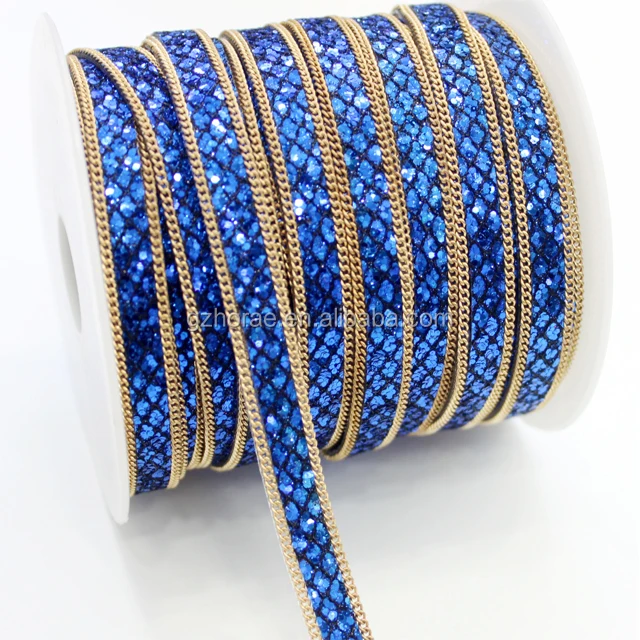 Cheap garment decoration chain glitter fabric trim hot fix rhinestone trim for shoe garment etc