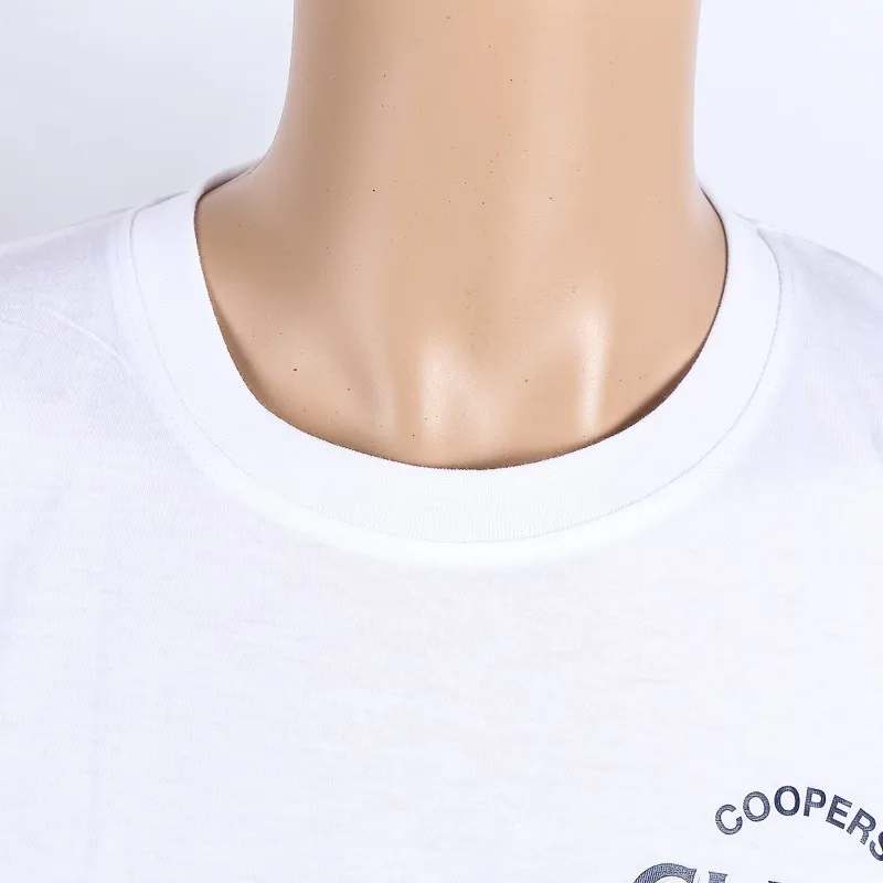 unisex wholesale white CVC material promotional custom silk screen printing tshirt