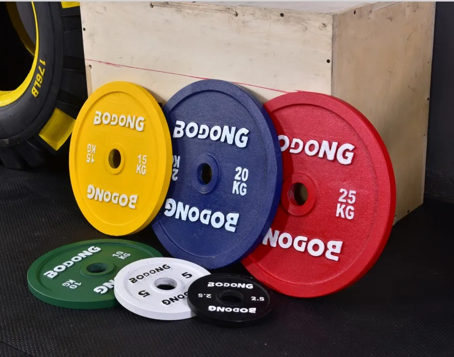 High Quality Durable Competitive Cast Iron Baking Barbell Weight Lifting Plates
