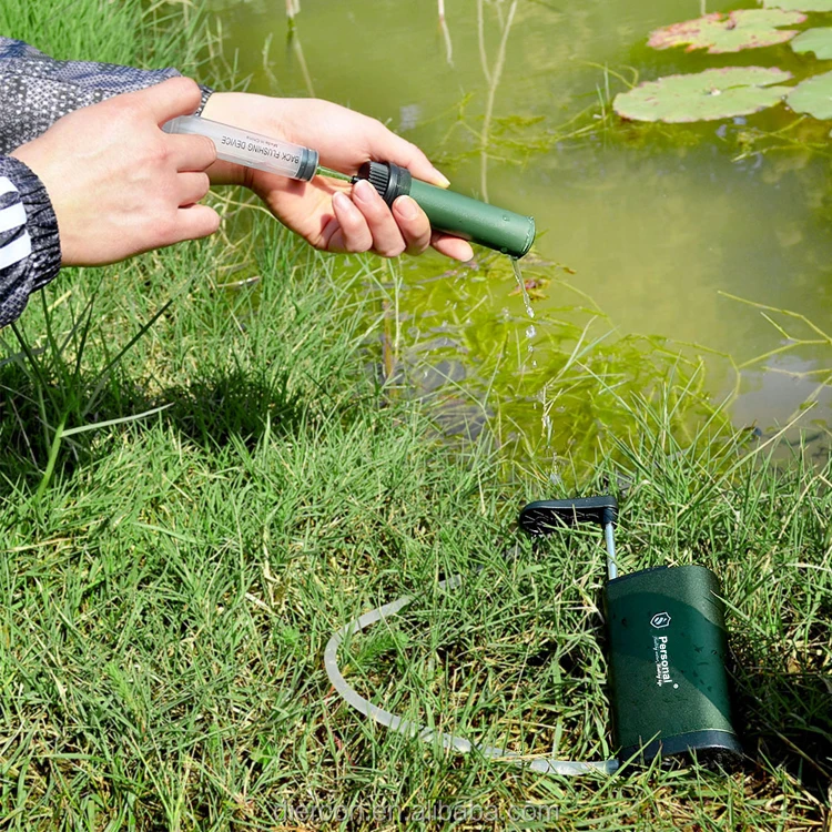 Diercon aluminum material hand pump water purifier filter personal water filter for outdoor (TW01)