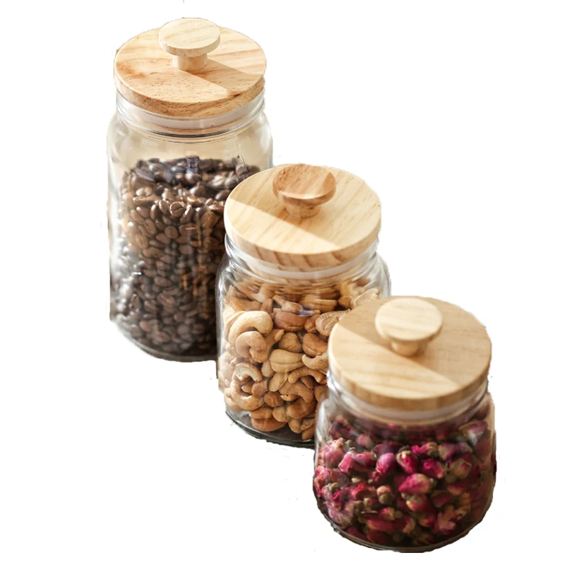 home storage organization clear glass food storage jars container