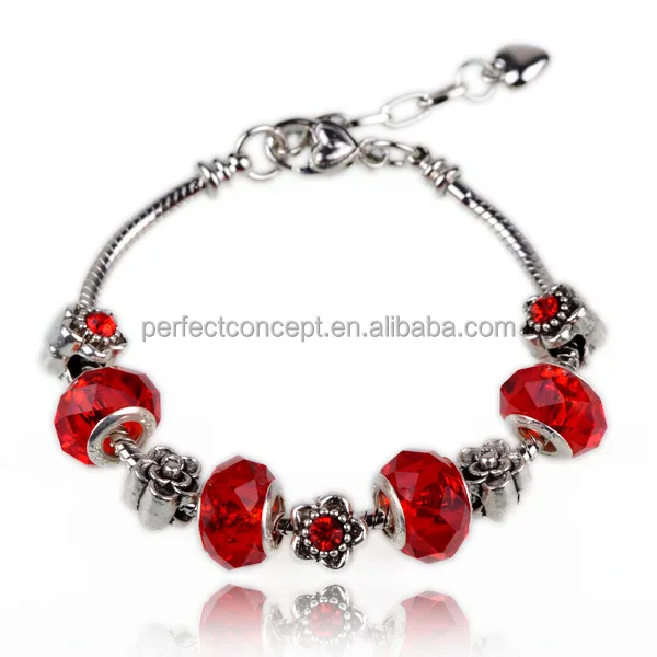 2019 Fashion European Charm Women Multicolor Murano Glass Beads Bracelet 925 silver jewelry