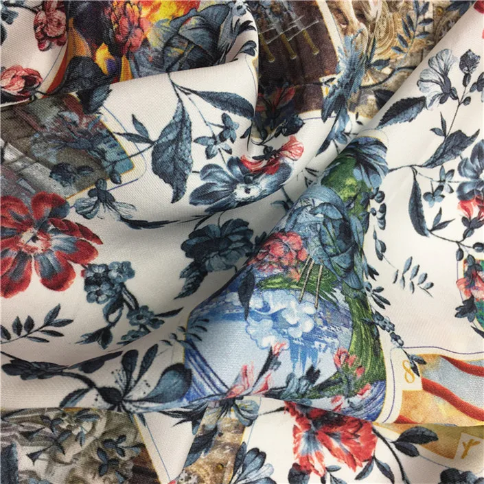 
New arrival high quality digital printed shot silk paisley ombre fabric 