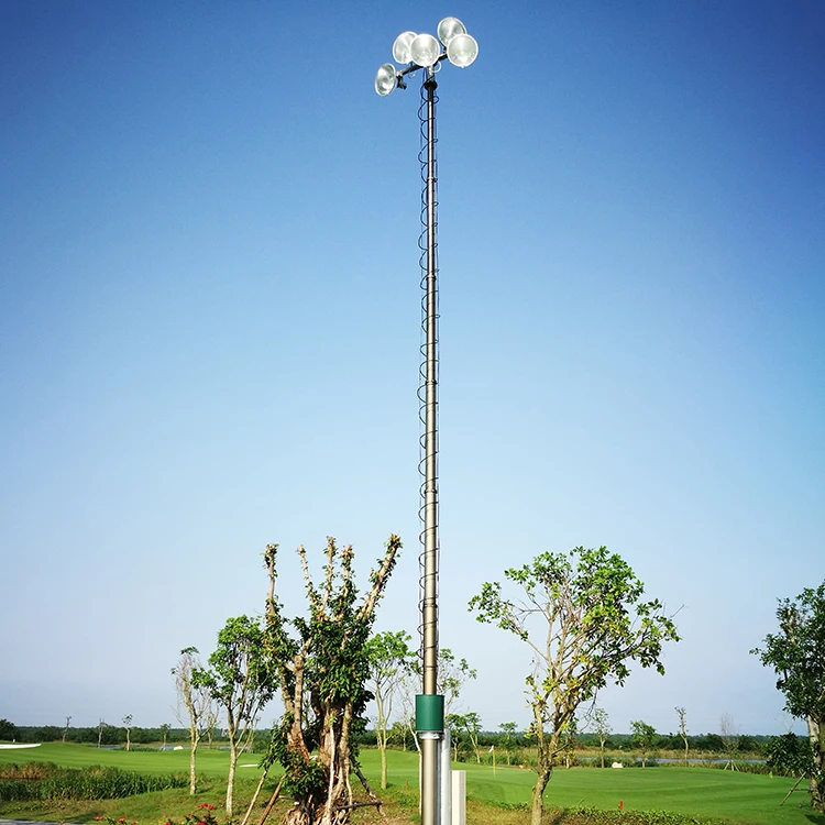 Pneumatic mobile tripod communication mast heavy pole