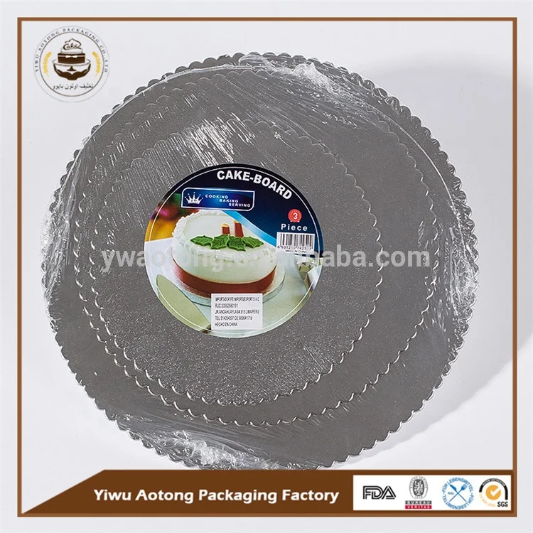 China Wholesale Round Shape Gold And Silver Cake Base