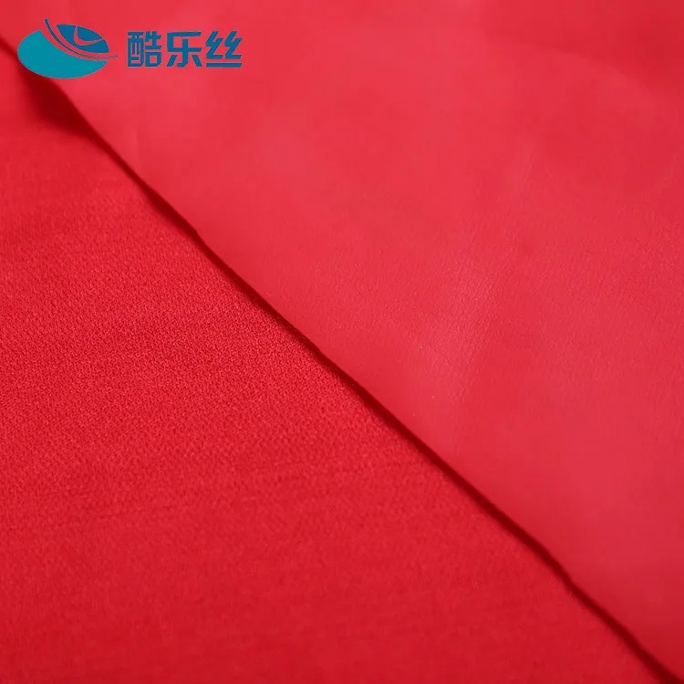 
china manufacturer red weft knitted plain polyurethane coated single jersey polyester fabric price 