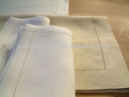 
linen placemat with hemstitch 