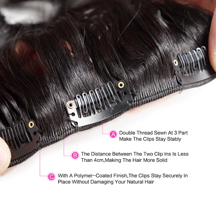 40 inch hair extensions clip in hair extensions for black women, body wave clip in human hair extensions