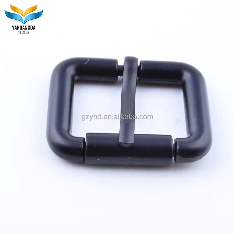 wholesale metal pin belt buckle for dog collar zinc alloy die casting matt black roller buckle for handbag