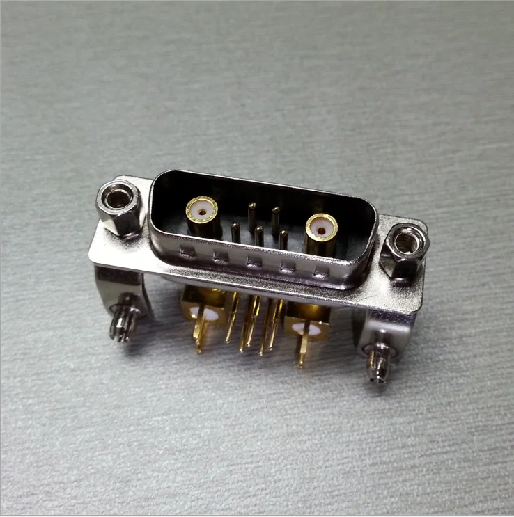 High power combo High-quality D-SUB 24W7 RF male socket elbow stand