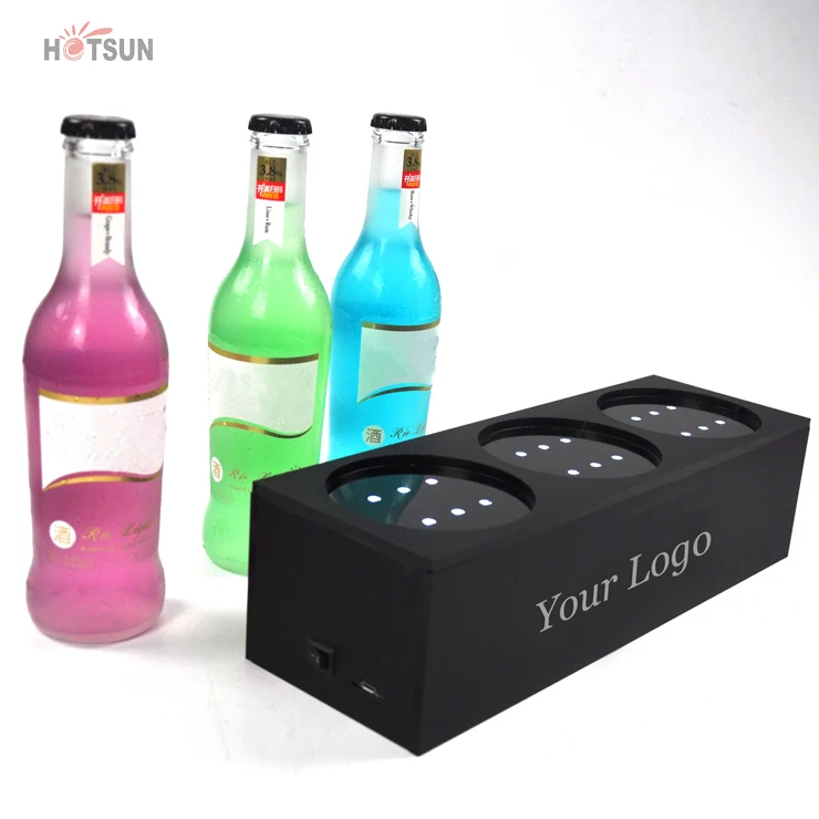 Light Bar Luminous Beer Glorifier Rechargeable Bottle Stand Acrylic Led Light Bottle Holder Bar Shelf