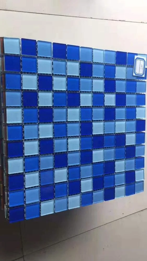 Splash Swimming Pool blue Glass Mosaic Tiling