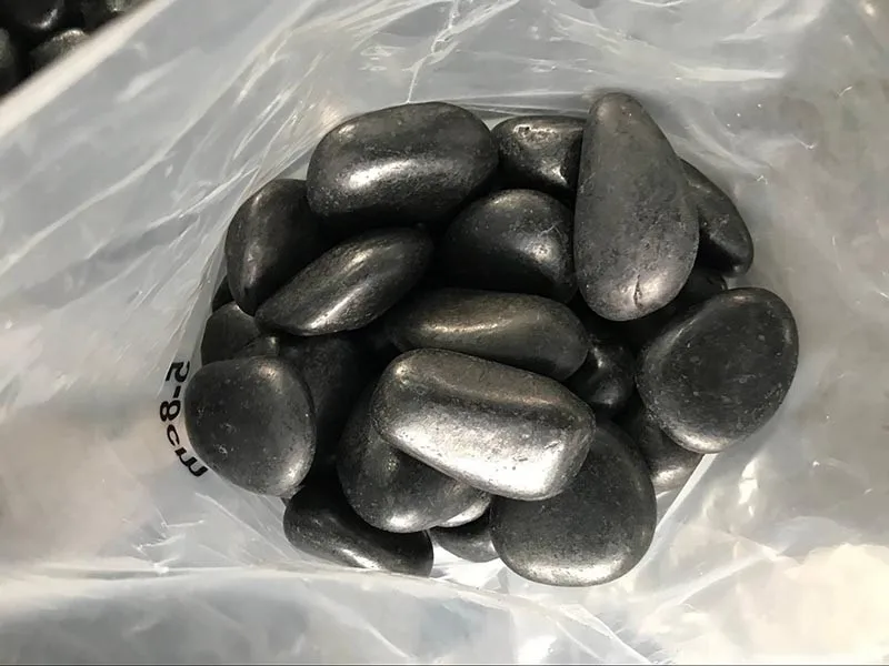 Natural Black Cobble Pebble Stone Polished Normal Grade Outside Garden Landscape Paving