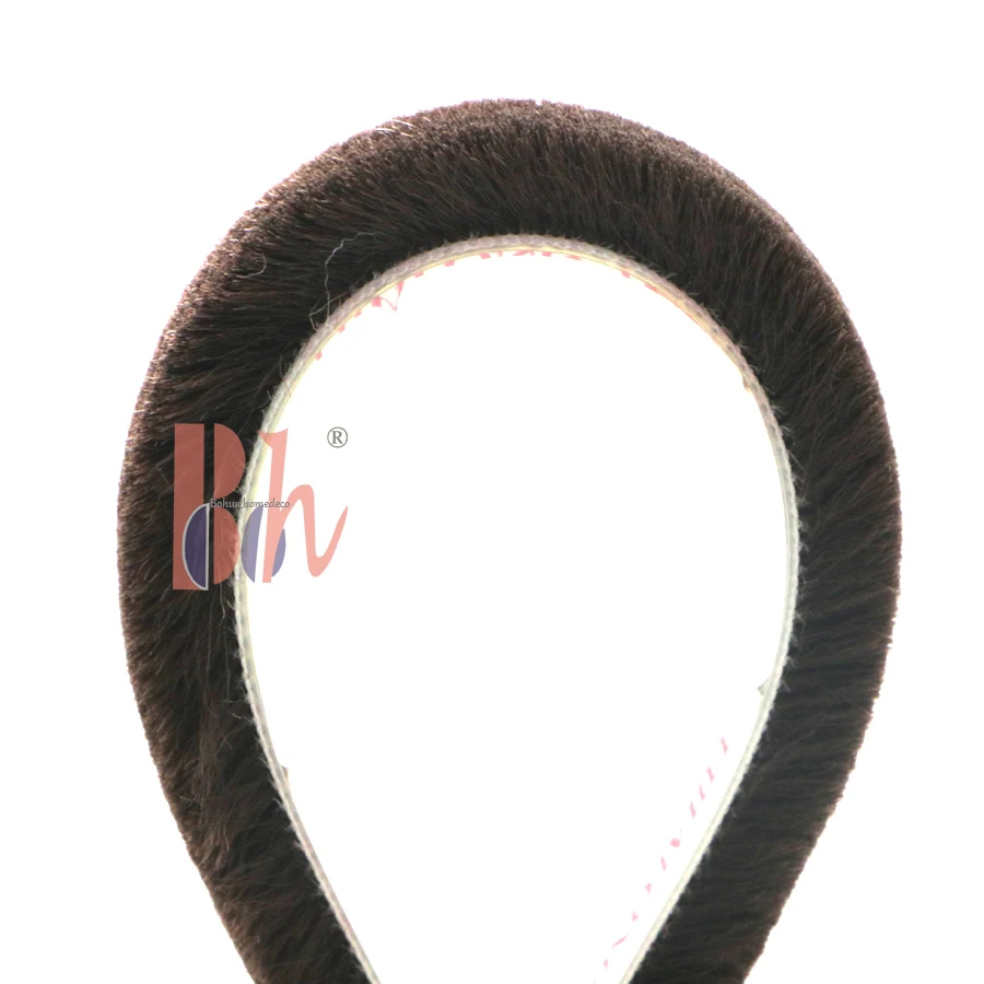 Brown Self Adhesive Mohair Sealing Brush Strip Home Door Window Frame Seal Protect Draught Excluder Weatherstripping Pile 9x9mm