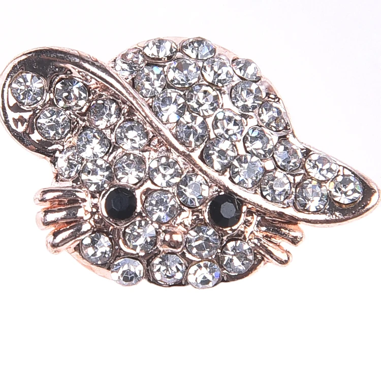 Korean crystal rhinestone Hello Kitty cat brooch for garment decoration