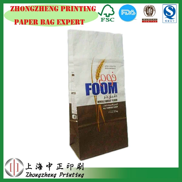 stand Up Kraft Paper Coffee Bag,1 Kg Kraft Paper Food Bag,flour bag