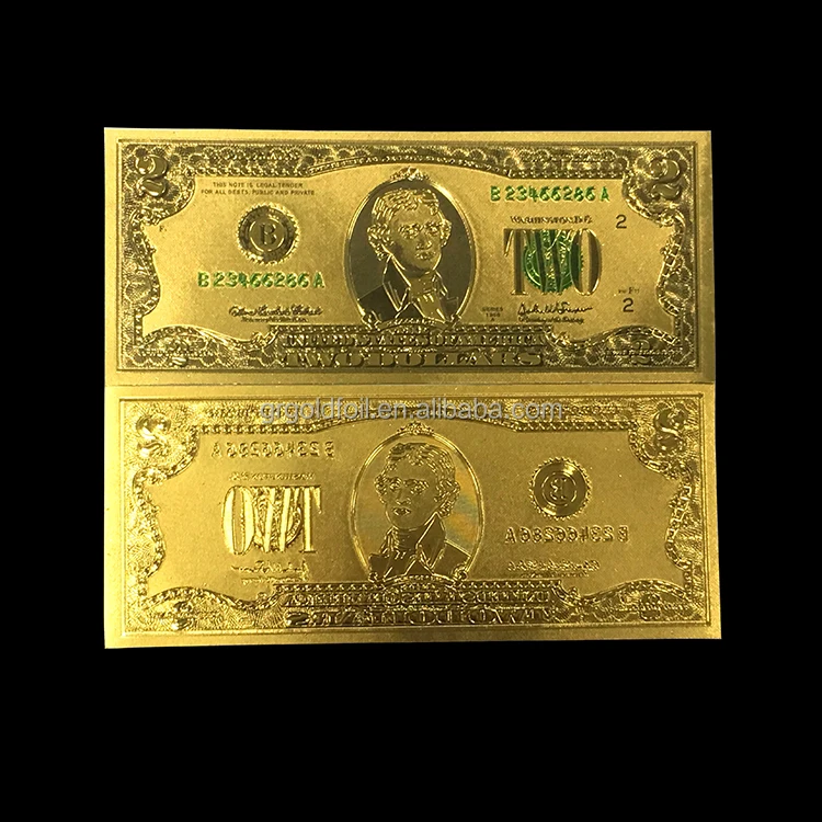 High quality wholesale new arrival 24k gold banknote