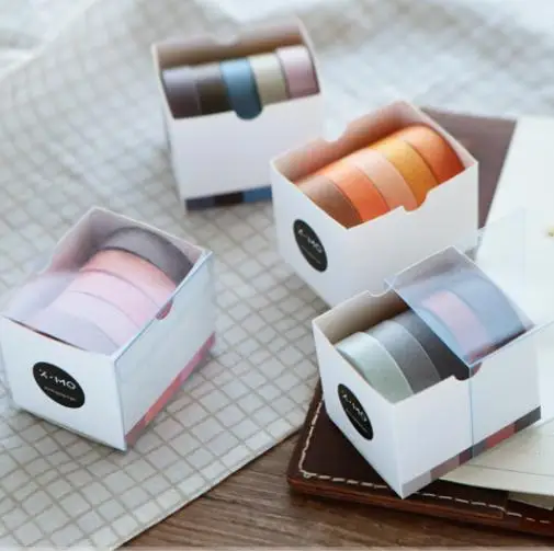 
And paper tape core message 5 package solid color series of zhang hands tore practical diy decoration stickers 9 models pn6475 