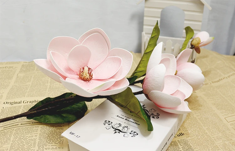 DIY home decor artificial flower white foam flowers magnolia for flowers arrangements flores artificiales