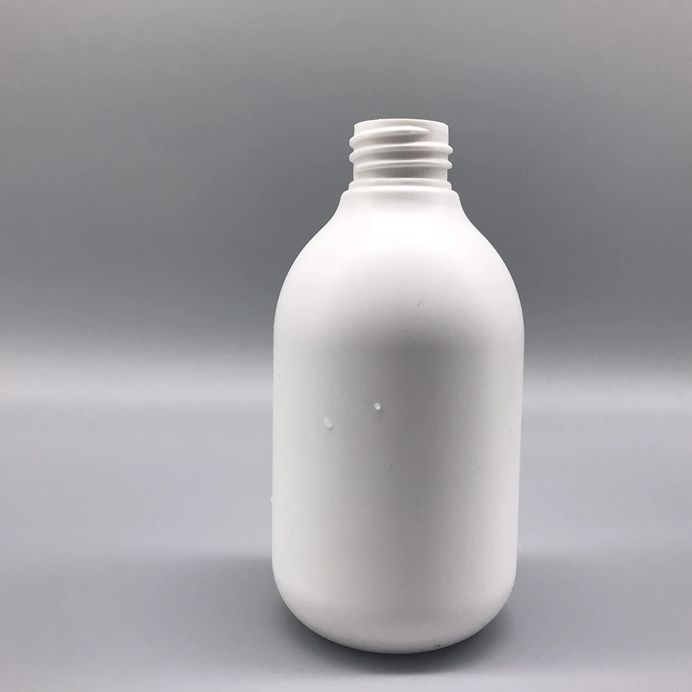 Eco friendly plastic HDPE 10oz 300ml empty round white shampoo bottles with lotion pump
