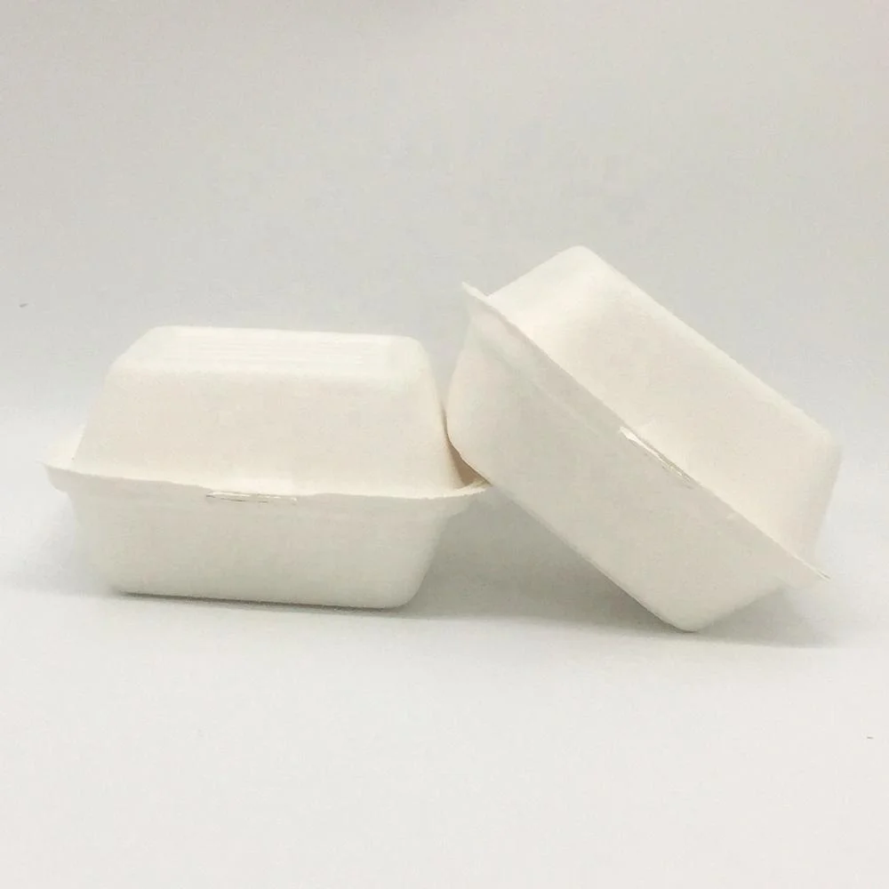 Wholesale disposable food packaging bagasse sandwich takeout box biodegradable container