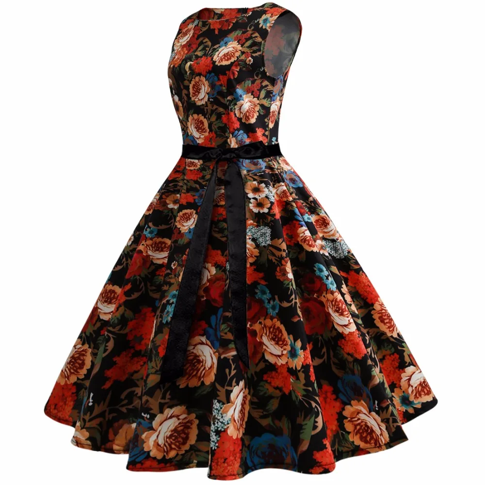 Plus Size Women Clothing Pin UP Vestidos Spring Autumn Retro Casual Party Rockabilly 50s 60s Vintage Dresses