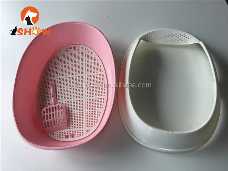 New Durable plastic Cat litter tray/cat litter pan / cat toliet with pink color