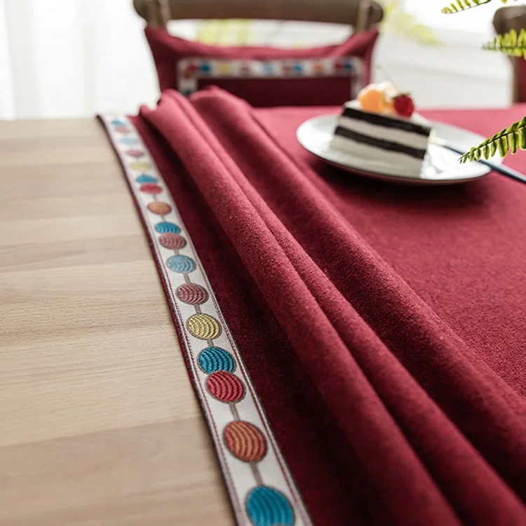 
Durable using low price variety colours modern table cloth polyester for home 