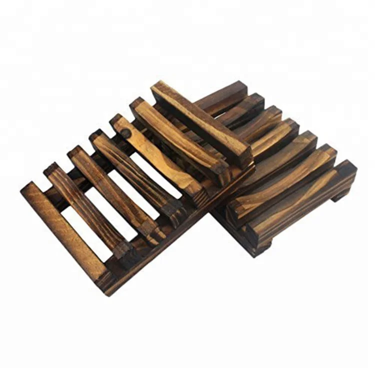 Natural Wooden Holder for Sponges Solid bamboo 2 colors soap dish