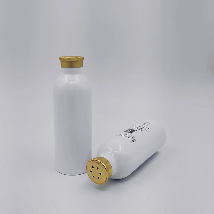 
150ml white coating aluminum powder shaker bottle with sifter cap 