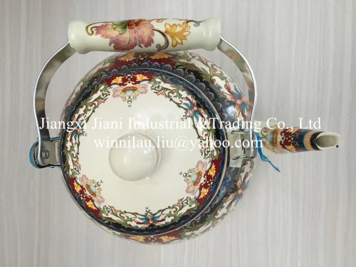 
6.0L camping cast iron enamel coated kettle 