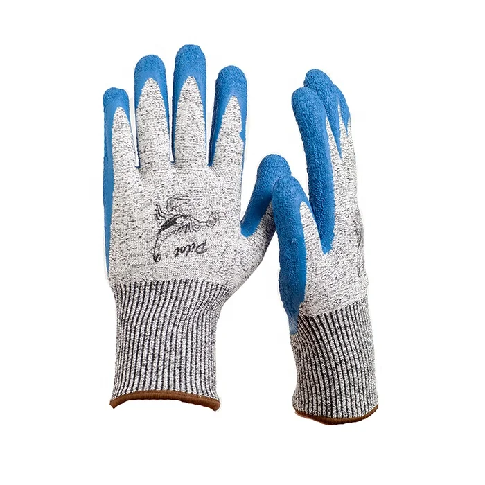 Cut Resistant HPPE Safety Crinkle Latex Gloves